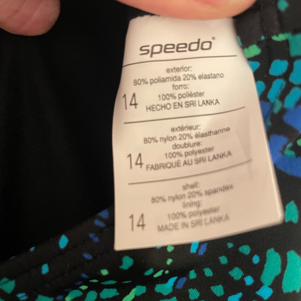 NWT Speedo Blue & Green Patterned Swimsuit - Picture 8 of 8